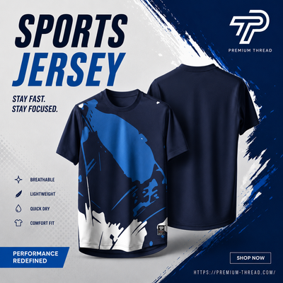 2026 Premium Sublimation Jersey Unisex | Quick Dry Breathable Microfiber Sportswear (010 DARK BLUE)