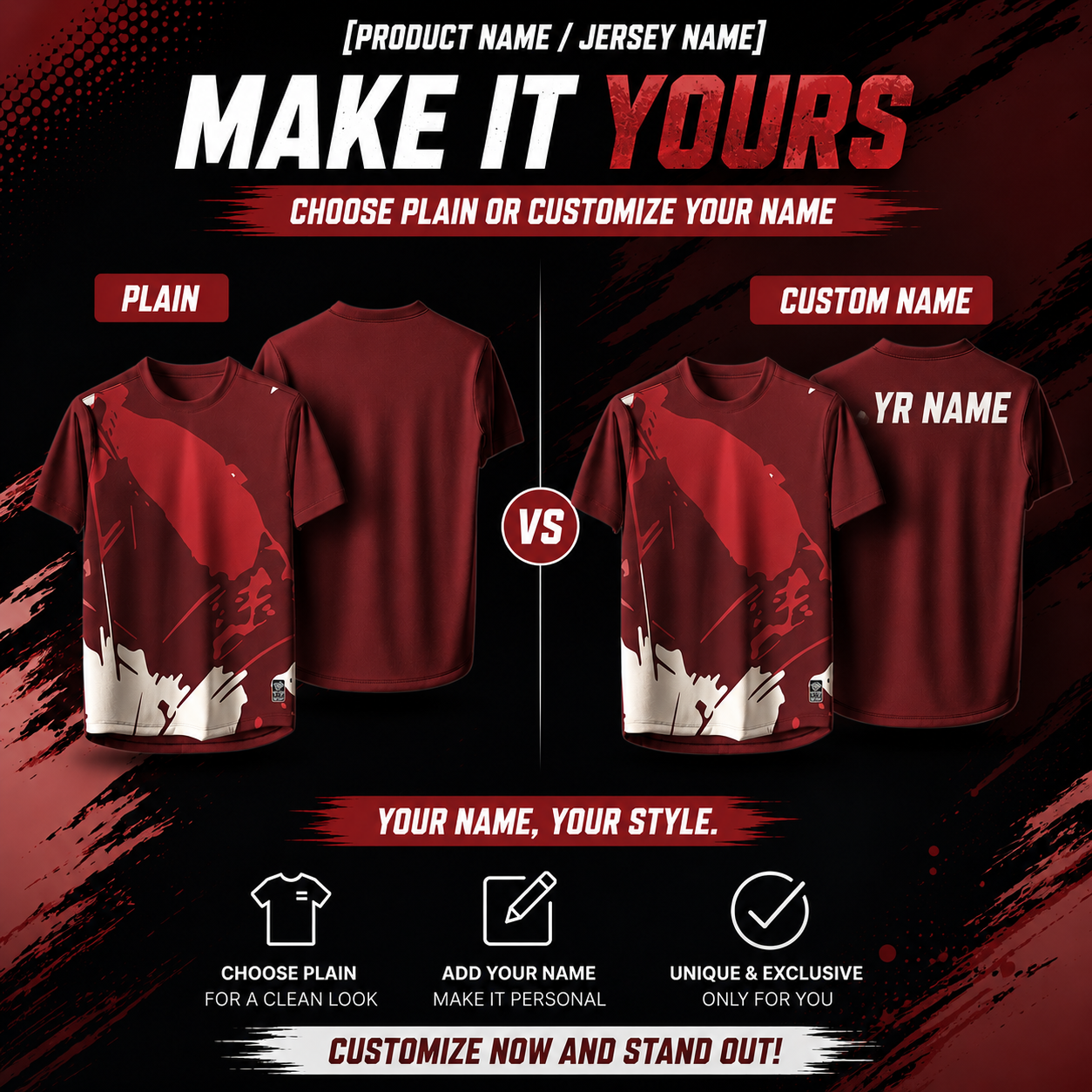 2026 Premium Sublimation Jersey Unisex | Quick Dry Breathable Microfiber Sportswear (011 MAROON)