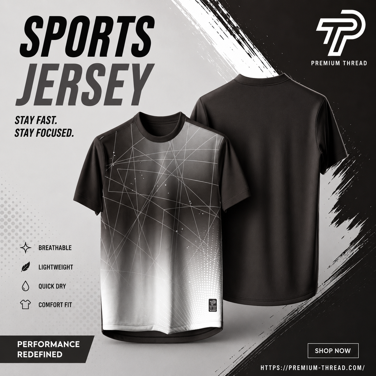 2026 Premium Sublimation Jersey Unisex | Quick Dry Breathable Microfiber Sportswear (013 BLACK)