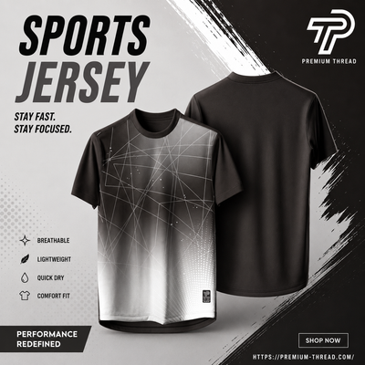 2026 Premium Sublimation Jersey Unisex | Quick Dry Breathable Microfiber Sportswear (013 BLACK)