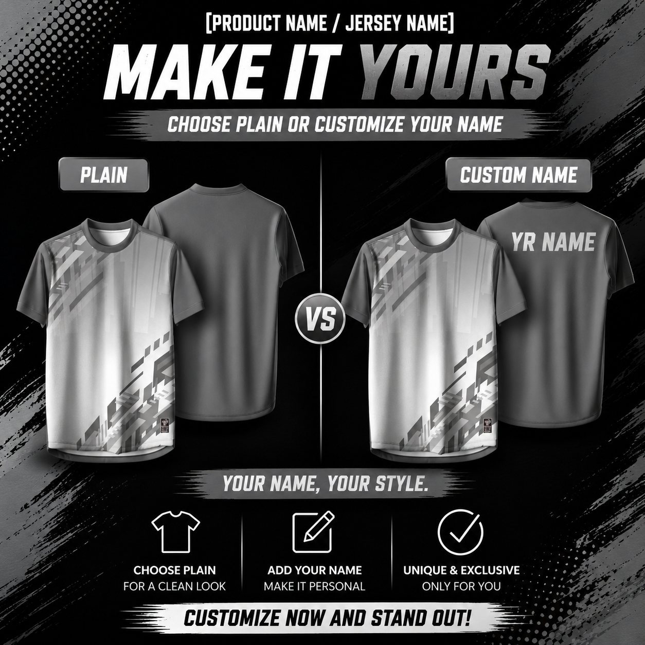 2026 Premium Sublimation Jersey Unisex | Quick Dry Breathable Microfiber Sportswear (014 LIGHT GREY)