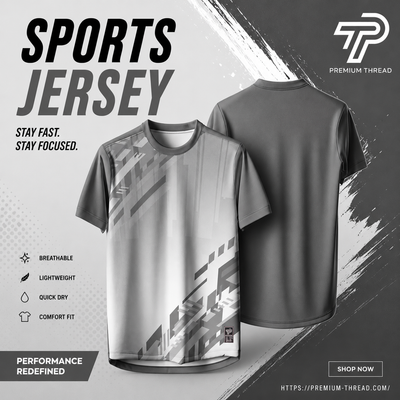 2026 Premium Sublimation Jersey Unisex | Quick Dry Breathable Microfiber Sportswear (014 LIGHT GREY)