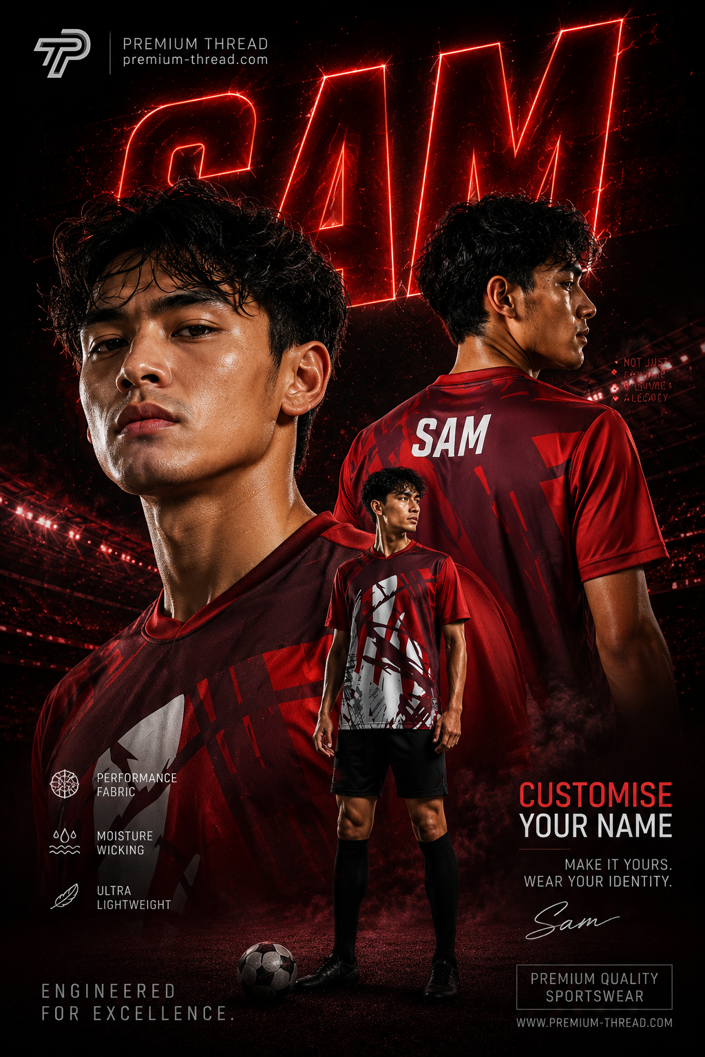 2026 Premium Sublimation Jersey Unisex | Quick Dry Breathable Microfiber Sportswear (016 RED)
