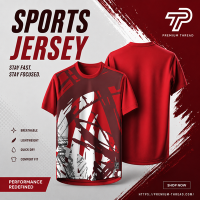 2026 Premium Sublimation Jersey Unisex | Quick Dry Breathable Microfiber Sportswear (016 RED)