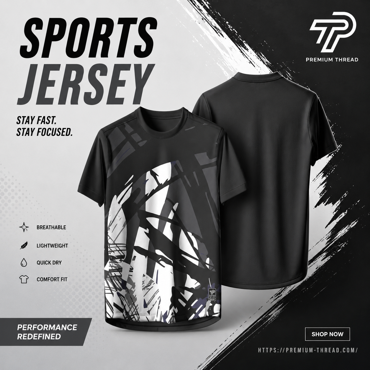 2026 Premium Sublimation Jersey Unisex | Quick Dry Breathable Microfiber Sportswear (017 BLACK)
