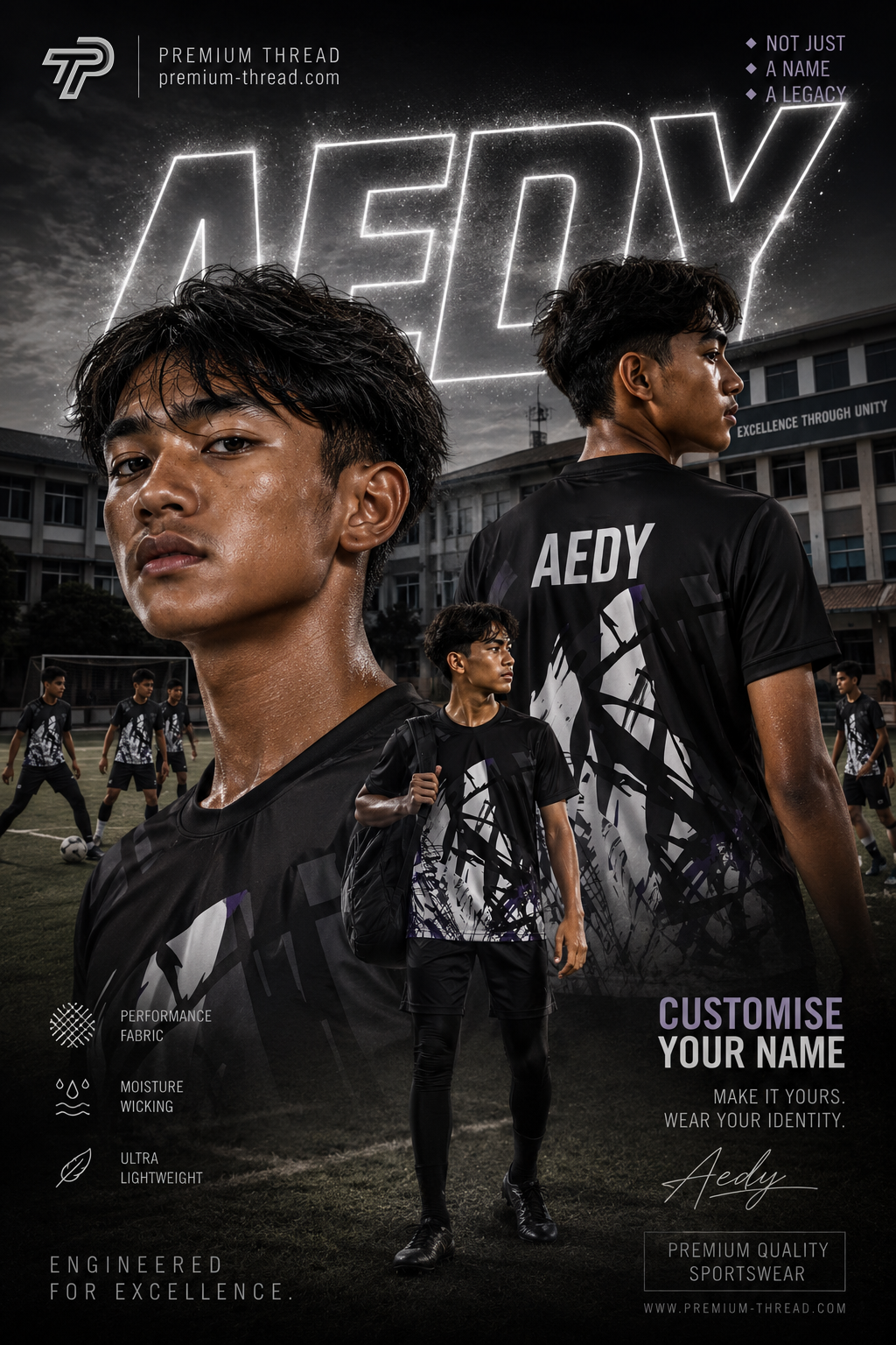 2026 Premium Sublimation Jersey Unisex | Quick Dry Breathable Microfiber Sportswear (017 BLACK)