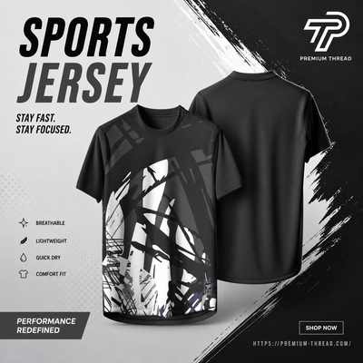 2026 Premium Sublimation Jersey Unisex | Quick Dry Breathable Microfiber Sportswear (017 BLACK)