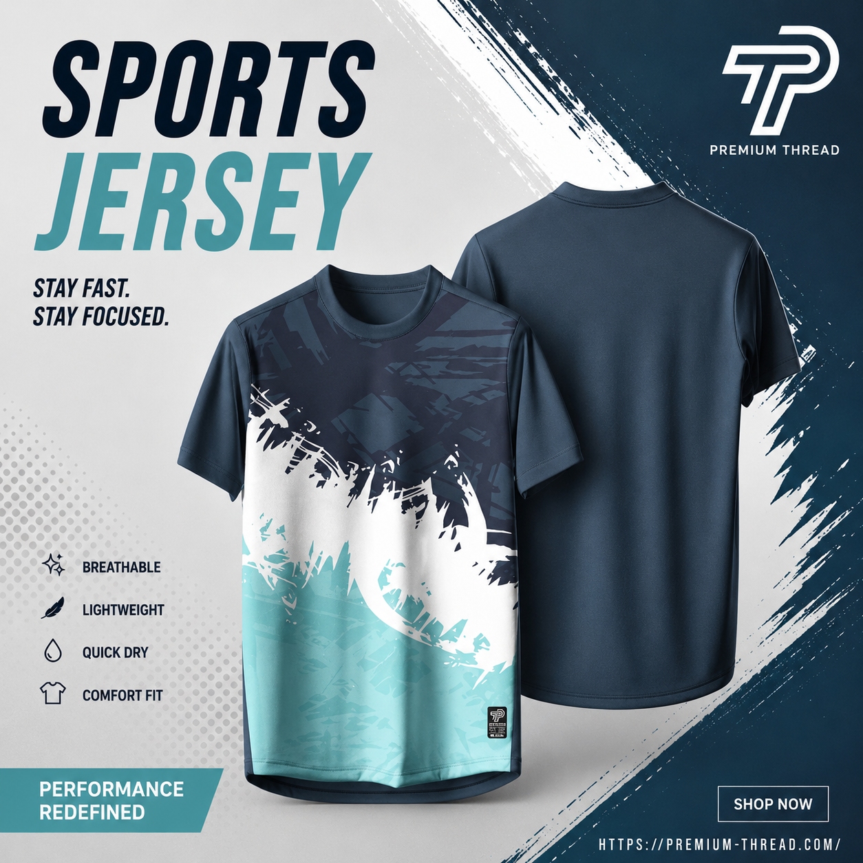 2026 Premium Sublimation Jersey Unisex | Quick Dry Breathable Microfiber Sportswear (019 BLUE)