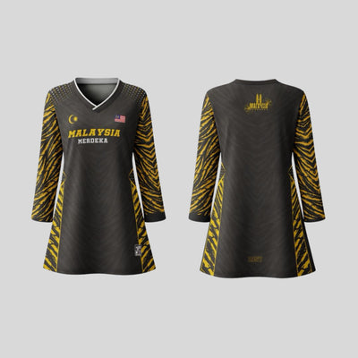 Baju Jersey Family 🇲🇾 Merdeka Malaysia Premium Unisex Microfiber | Jersi Merdeka Muslimah Lengan Panjang | Baju Tema Hari Kebangsaan Jalur Gemilang 025/033