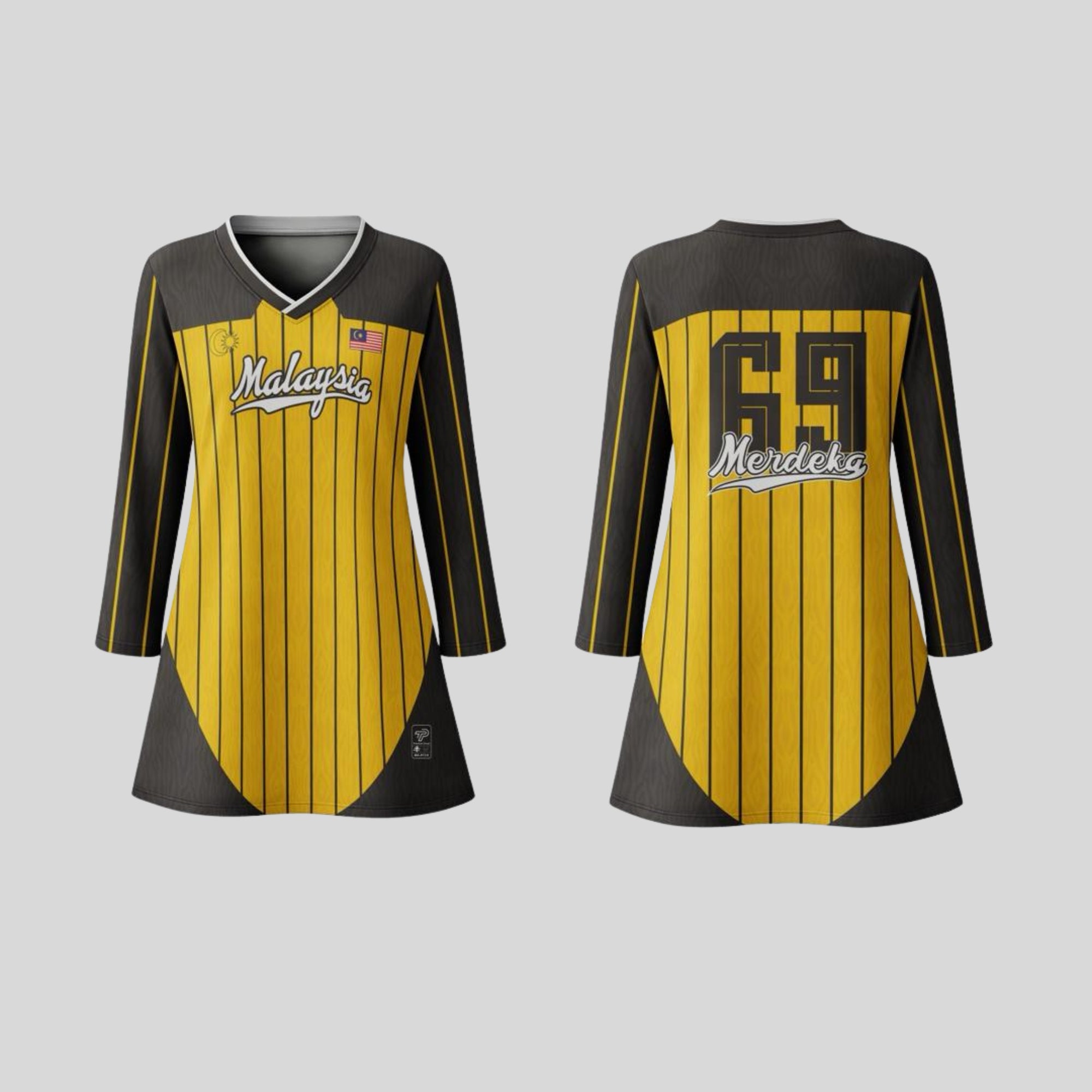 Baju Jersey Family 🇲🇾 Merdeka Malaysia Premium Unisex Microfiber | Jersi Merdeka Muslimah Lengan Panjang | Baju Tema Hari Kebangsaan Jalur Gemilang 027/035