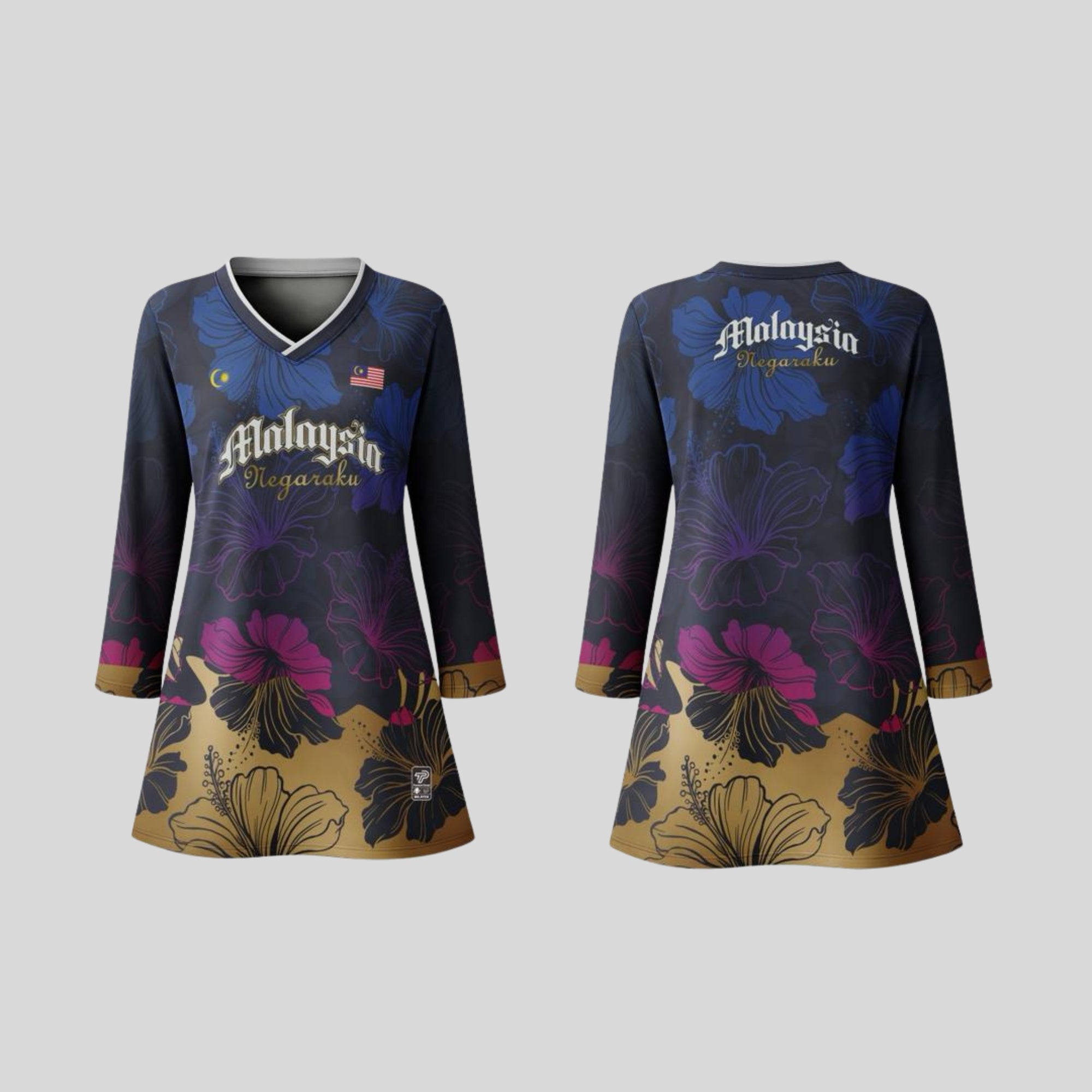 Baju Jersey Family 🇲🇾 Merdeka Malaysia Premium Unisex Microfiber | Jersi Merdeka Muslimah Lengan Panjang | Baju Tema Hari Kebangsaan Jalur Gemilang 024/032