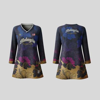 Baju Jersey Family 🇲🇾 Merdeka Malaysia Premium Unisex Microfiber | Jersi Merdeka Muslimah Lengan Panjang | Baju Tema Hari Kebangsaan Jalur Gemilang 024/032