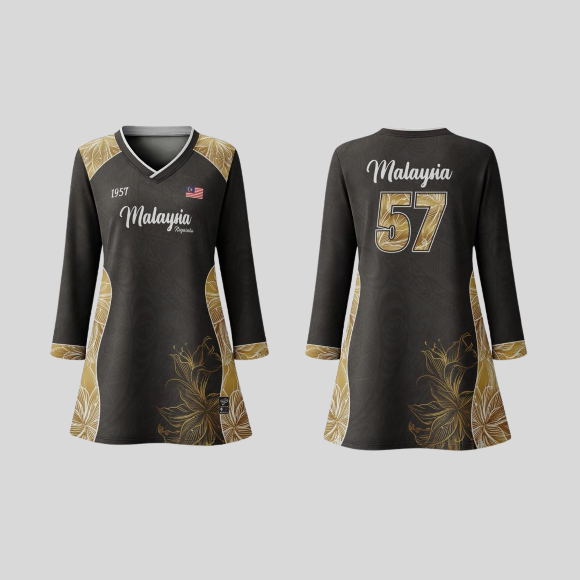 Baju Jersey Family 🇲🇾 Merdeka Malaysia Premium Unisex Microfiber | Jersi Merdeka Muslimah Lengan Panjang | Baju Tema Hari Kebangsaan Jalur Gemilang 026/034