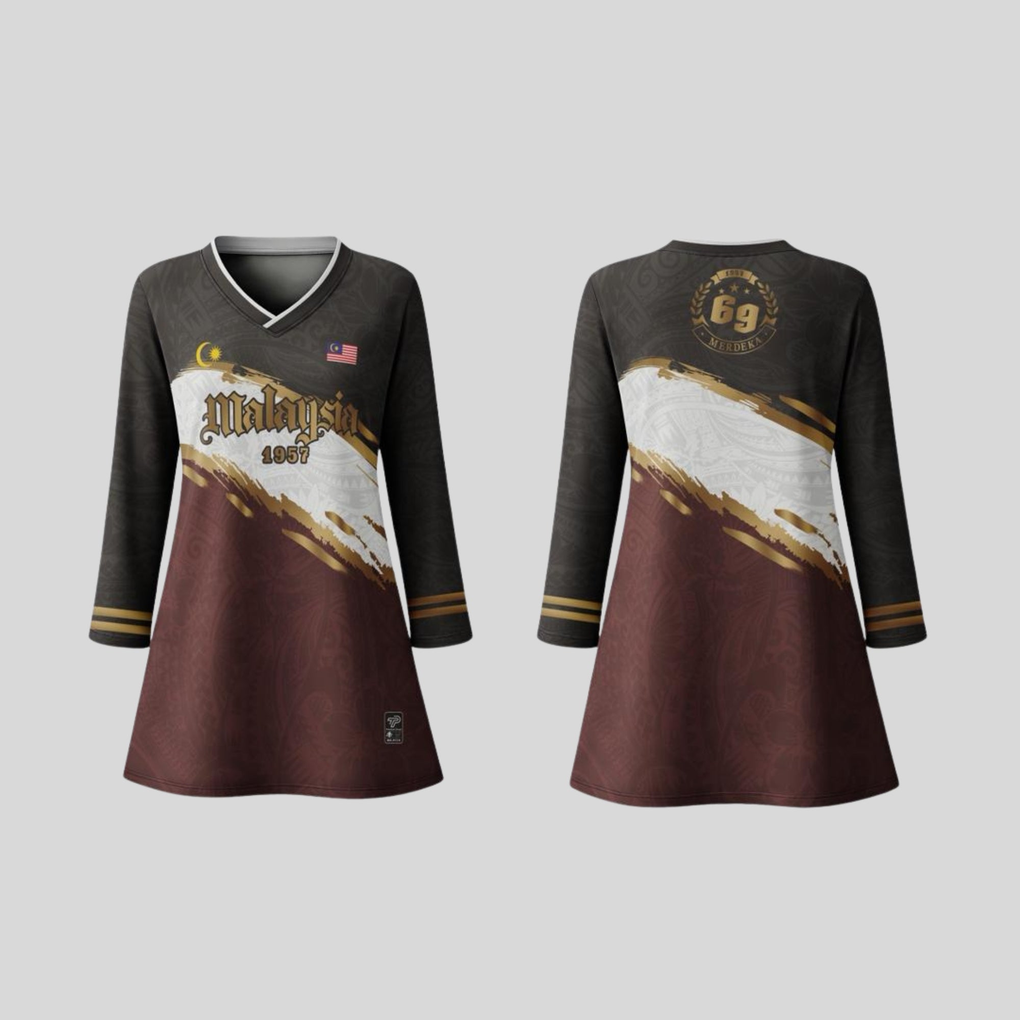Baju Jersey Family 🇲🇾 Merdeka Malaysia Premium Unisex Microfiber | Jersi Merdeka Muslimah Lengan Panjang | Baju Tema Hari Kebangsaan Jalur Gemilang 023/031