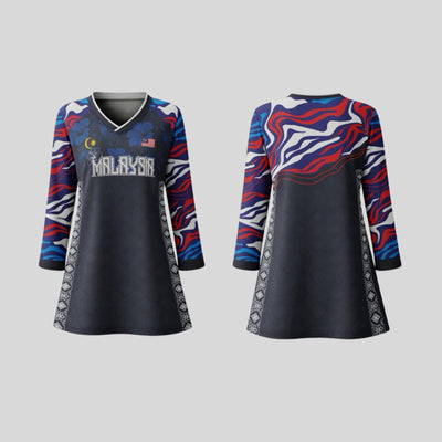 Baju Jersey Family 🇲🇾 Merdeka Malaysia Premium Unisex Microfiber | Jersi Merdeka Muslimah Lengan Panjang | Baju Tema Hari Kebangsaan Jalur Gemilang 022/030