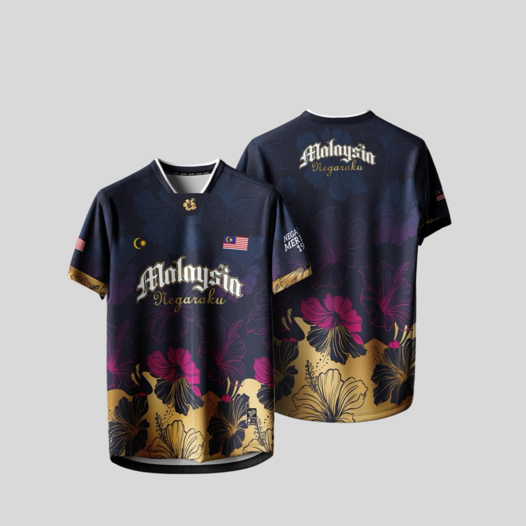 Baju Jersey Family 🇲🇾 Merdeka Malaysia Premium Unisex Microfiber | Jersi Merdeka Muslimah Lengan Panjang | Baju Tema Hari Kebangsaan Jalur Gemilang 024/032