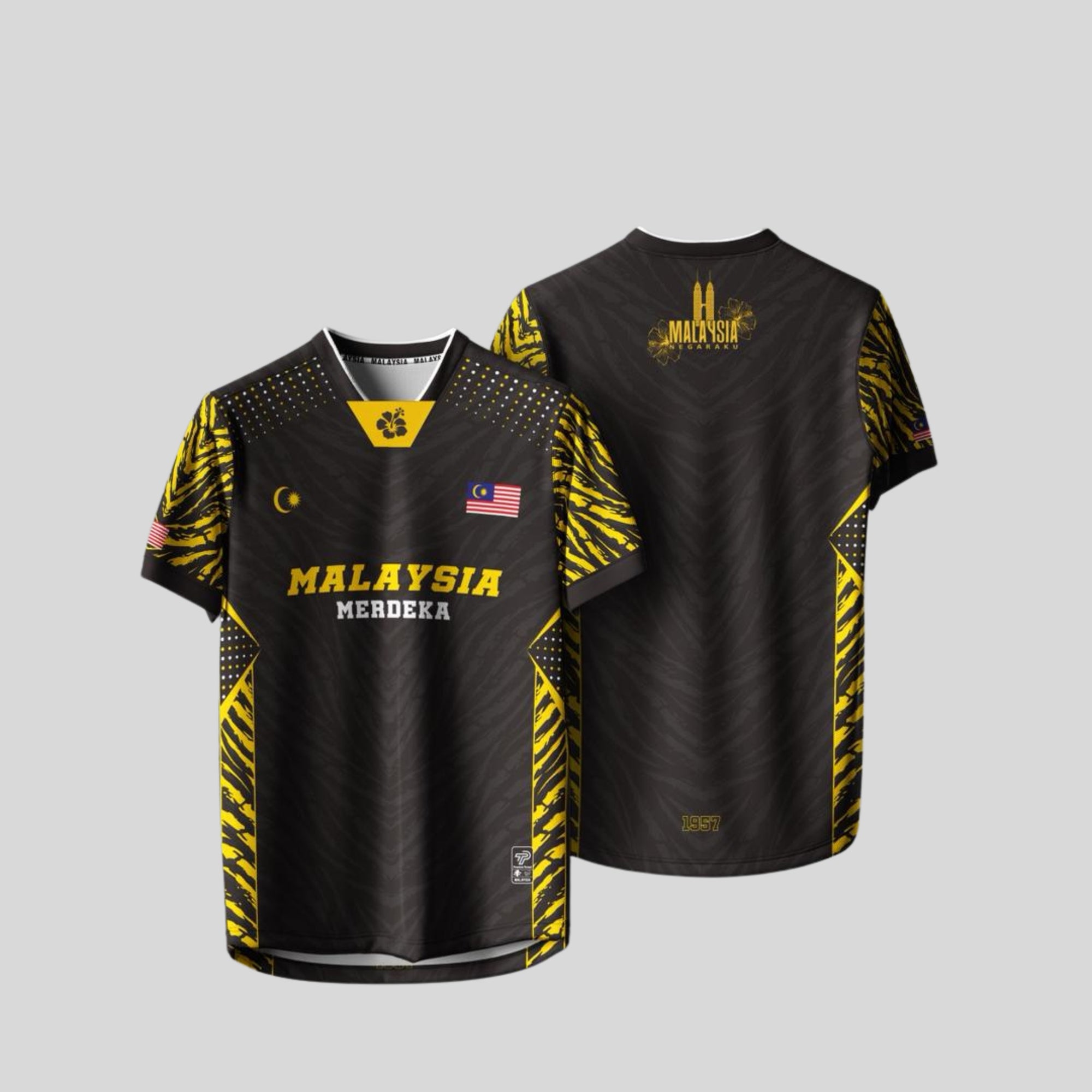 Baju Jersey Family 🇲🇾 Merdeka Malaysia Premium Unisex Microfiber | Jersi Merdeka Muslimah Lengan Panjang | Baju Tema Hari Kebangsaan Jalur Gemilang 025/033