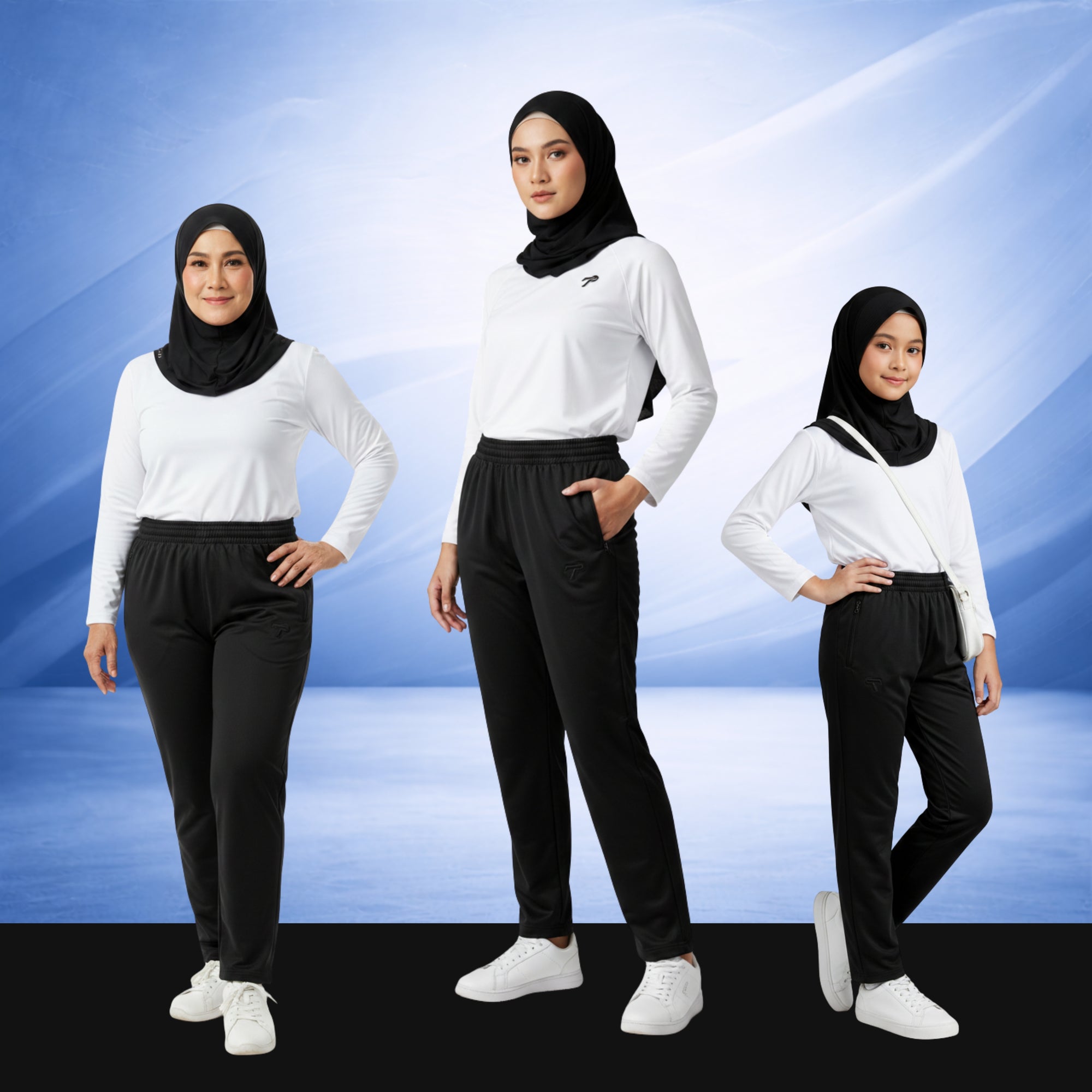 Seluar Track Tricot Kaki Biasa | TrackSuits Unisex Budak Dan Dewasa Hitam & Biru Gelap (881)