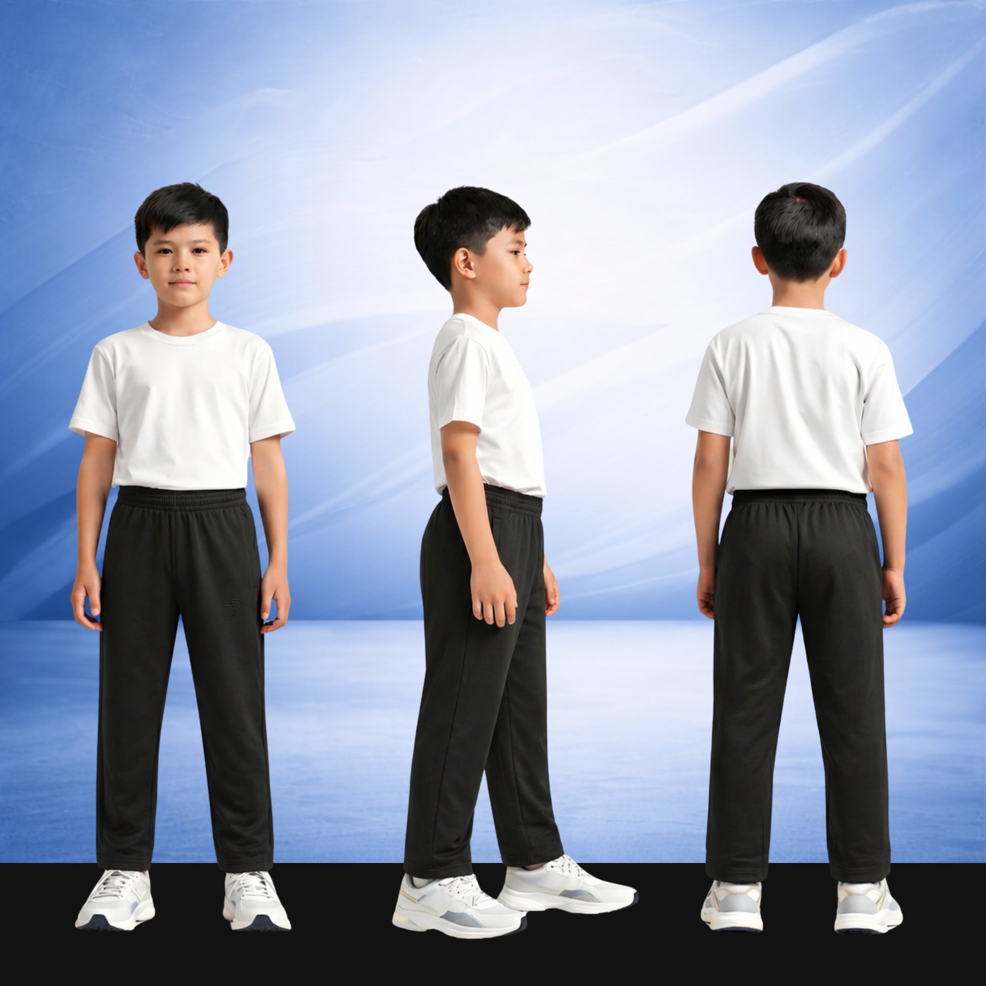 Seluar Track Tricot Kaki Biasa | TrackSuits Unisex Budak Dan Dewasa Hitam & Biru Gelap (881)