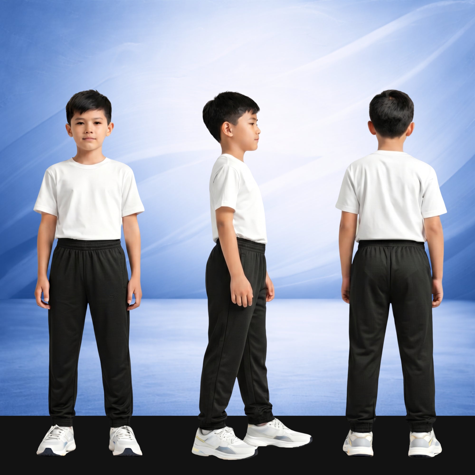 Seluar Track Tricot Kaki Cekak | TrackSuits Unisex Budak Dan Dewasa Hitam & Biru Gelap (771)