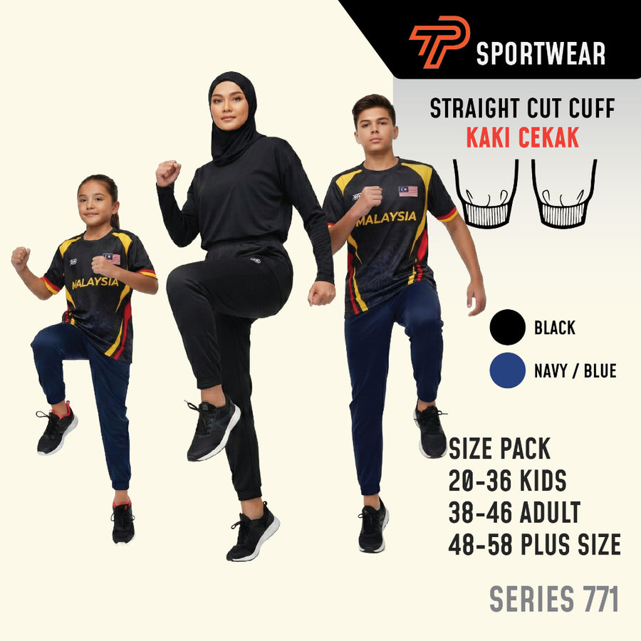 PT SPORTWEAR Seluar Tracksuit Kaki Cekak Unisex Track Pants Men Women Kids Plus Size Sekolah Sukan S771