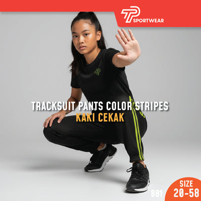 Seluar Track Tricot Sporty Stripe Kaki Cekak | TrackSuits Unisex Budak Dan Dewasa Sporty 4 Warna (991)