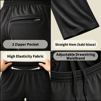 Tracksuit Scuba Kaki Biasa Unisex Budak / Dewasa Seluar Track Budak Lelaki Plain Hitam / Sekolah Dan Sukan Seluar trek scuba budak 772 Premium Thread