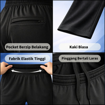 Seluar Track Tricot Kaki Biasa | TrackSuits Unisex Budak Dan Dewasa Hitam & Biru Gelap (881)