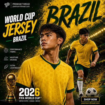 World Cup 2026 Brazil Football Jersey Unisex Premium Microfiber Quick Dry Breathable Sports Shirt Futsal Gym Running Ready Stock Malaysia 006
