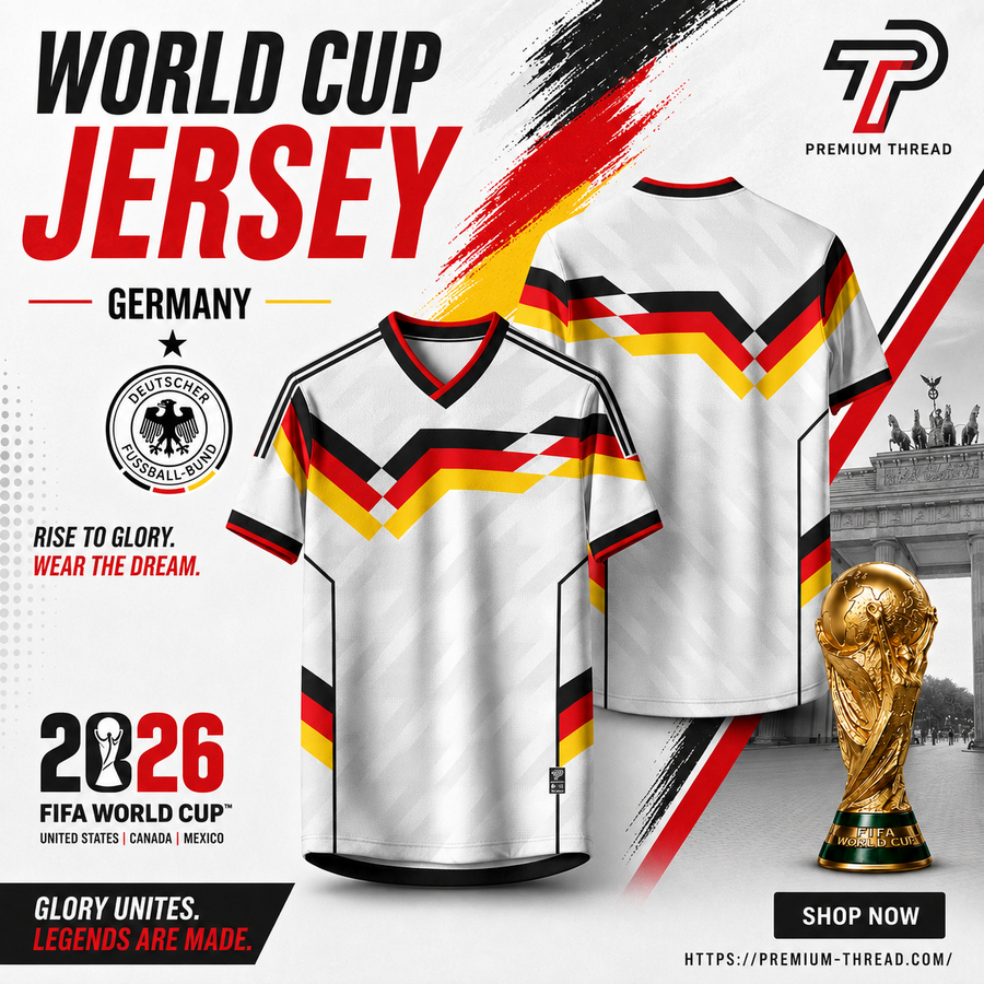 World Cup 2026 Germany Football Jersey Unisex Premium Microfiber Quick Dry Breathable Sports Shirt Futsal Gym Running Ready Stock Malaysia 002