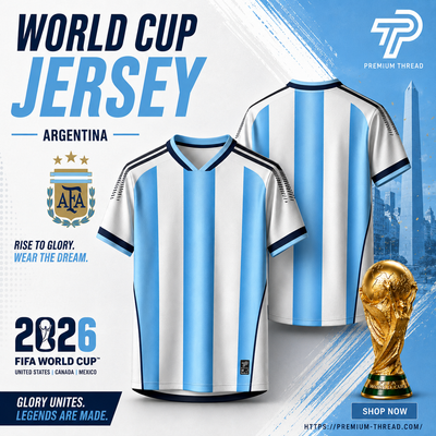 World Cup 2026 Argentina Football Jersey Unisex Premium Microfiber Quick Dry Breathable Sports Shirt Futsal Gym Running Ready Stock Malaysia 001