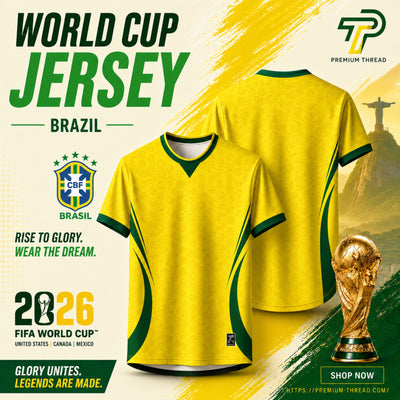 World Cup 2026 Brazil Football Jersey Unisex Premium Microfiber Quick Dry Breathable Sports Shirt Futsal Gym Running Ready Stock Malaysia 006