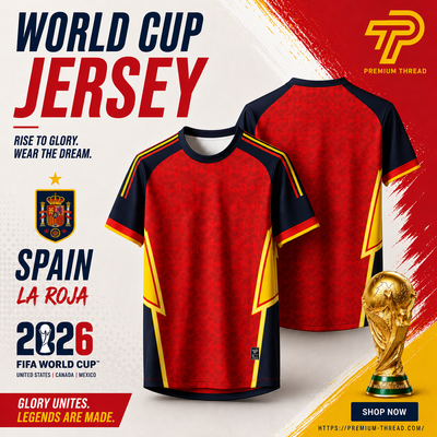World Cup 2026 Spain Football Jersey Unisex Premium Microfiber Quick Dry Breathable Sports Shirt Futsal Gym Running Ready Stock Malaysia 008